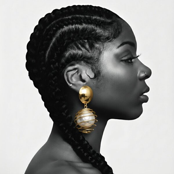 Boucles d'oreilles dorée perlé