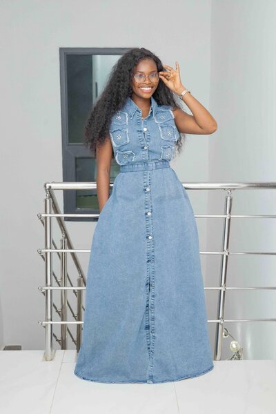 Robe longue en jean élégante