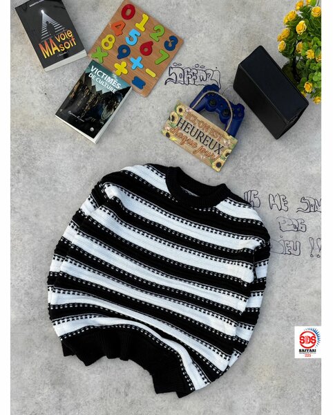 Pull rayé en tricot doux