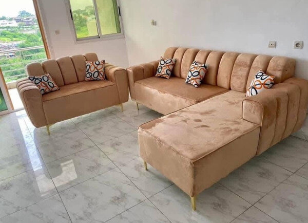 Canapé d'angle moderne velours