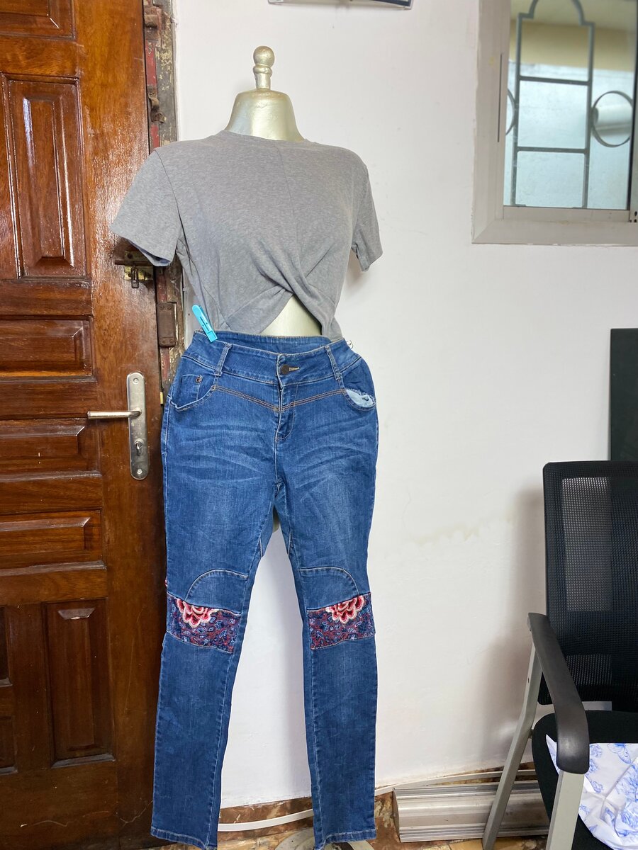 Jeans patchwork tendance femmes