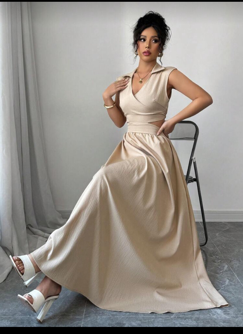 Robe longue sans manches élégante
