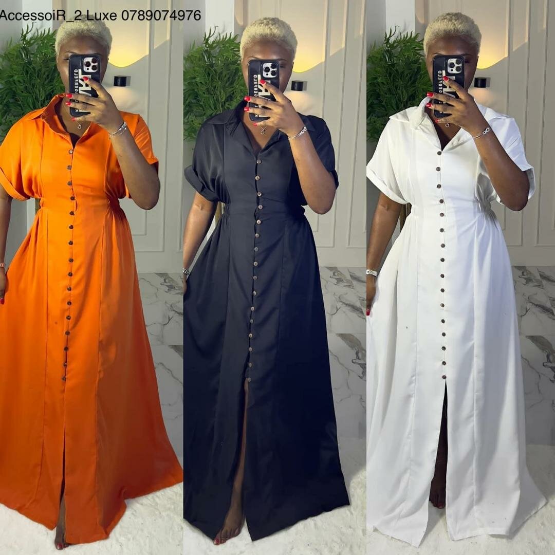 Robe longue boutonnée élégante