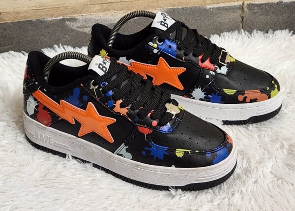 Baskets Bape colorées éclaboussées
