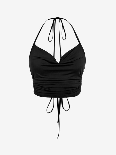 Haut dos nu noir élégant