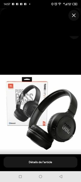 Casque JBL Bluetooth Noir