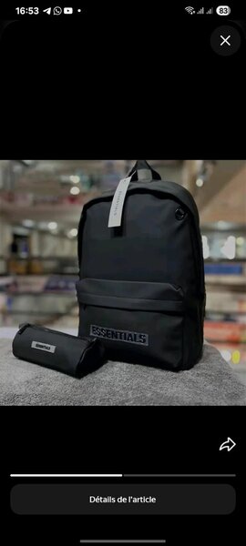 Sac à dos noir "Essentials"