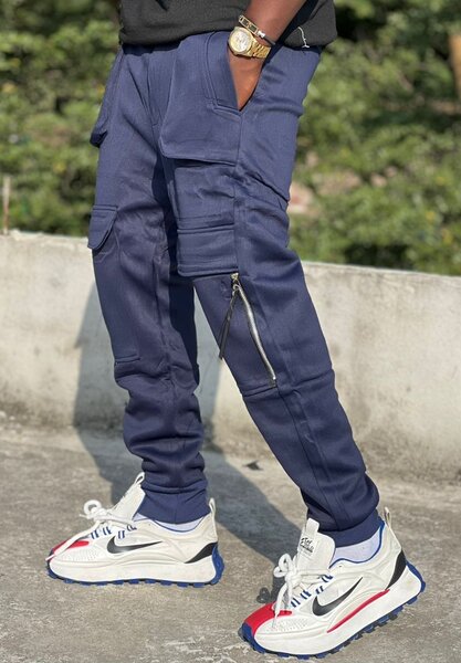 Pantalon cargo bleu homme