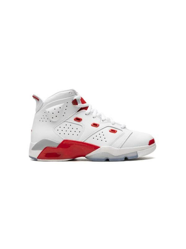 Baskets montantes blanches et rouges