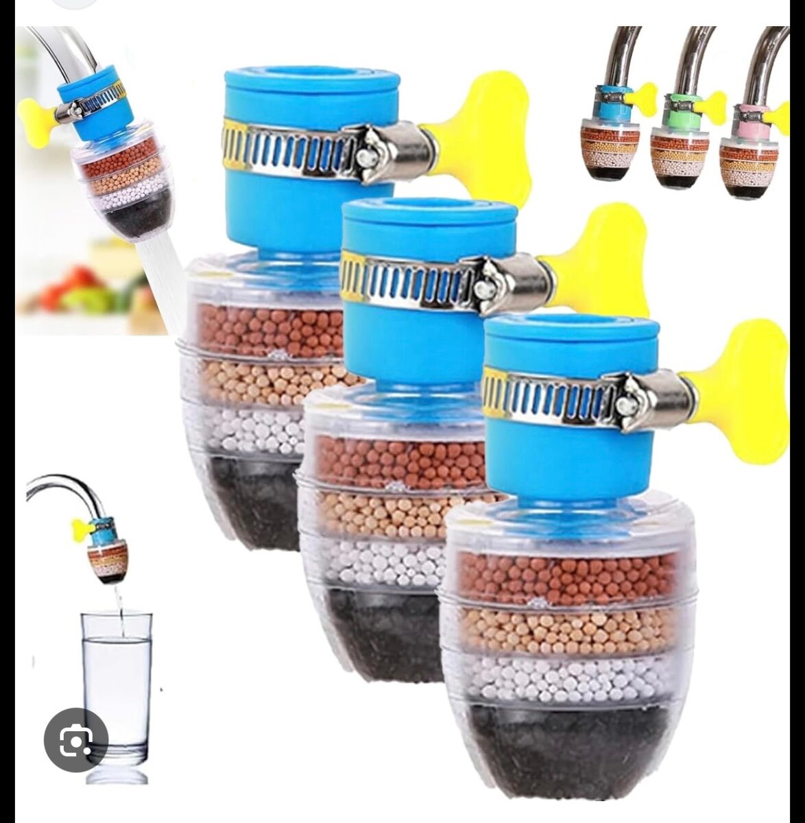 Filtre à eau pour robinet avec 4 couches