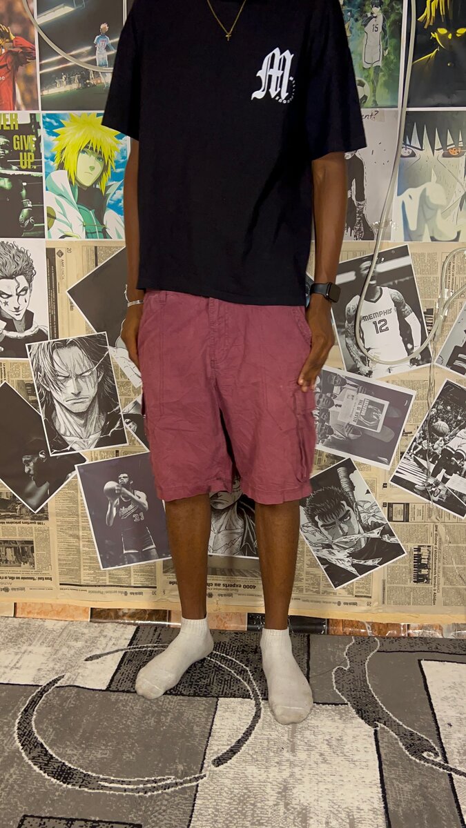 Shorts cargo homme rose