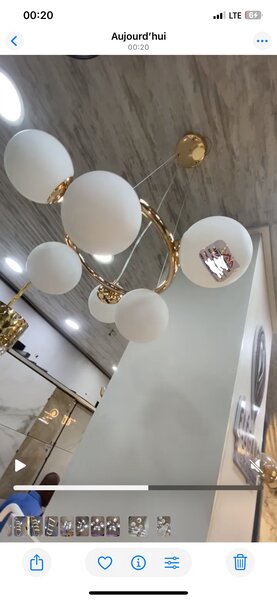 Suspension Lumineuse Moderne en Or