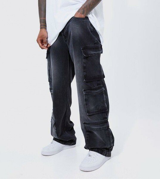 Jeans cargo homme noir