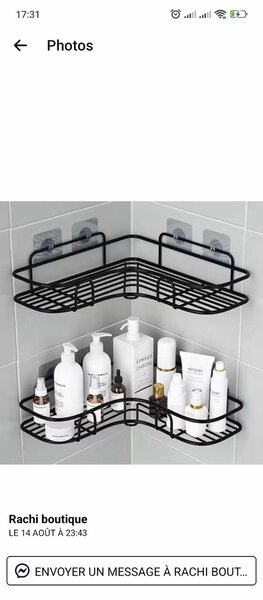 Étagère angle salle de bain