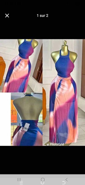 Robe longue élégante en mousseline