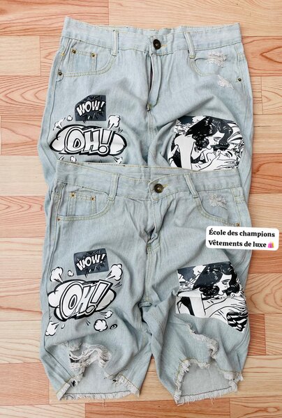 Shorts en jean graphiques