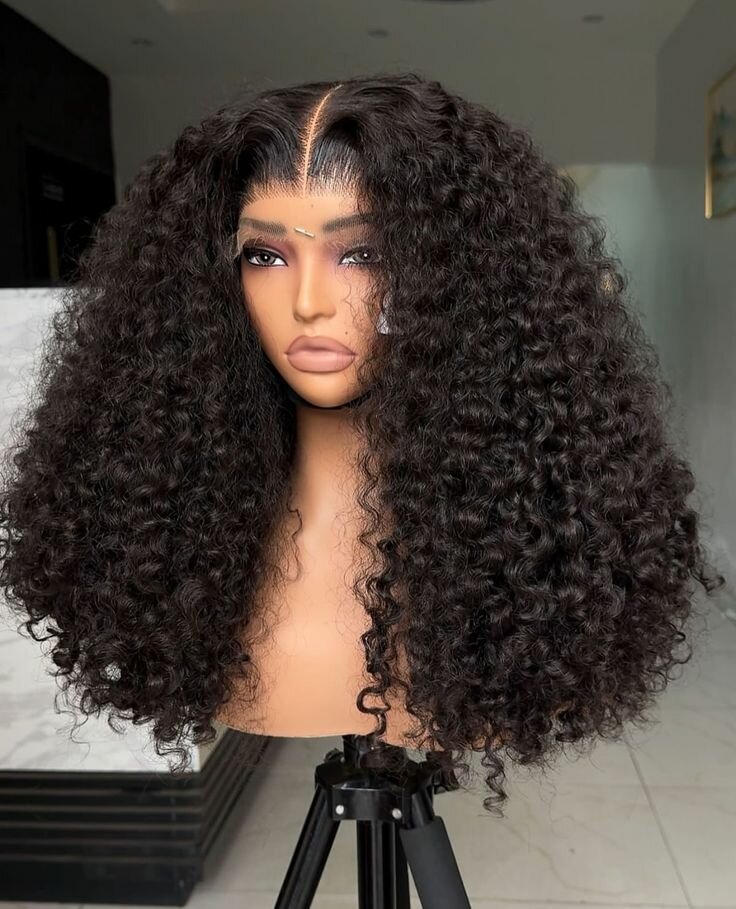 Perruque en dentelle afro bouclée