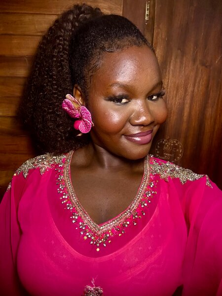 Boucles d'oreilles orchidée rose