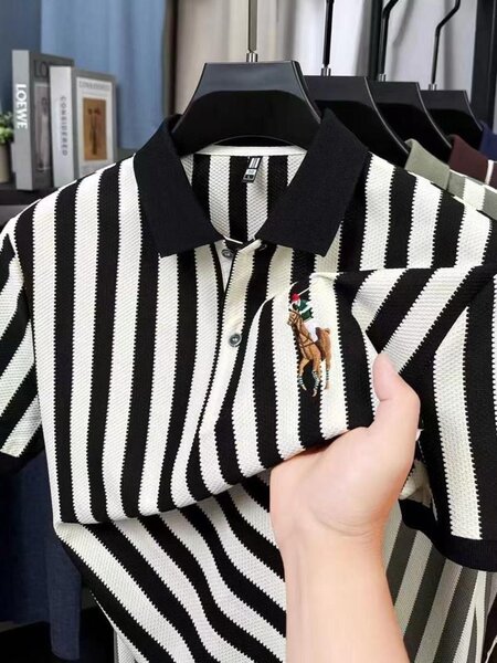 Polo rayé en coton chic