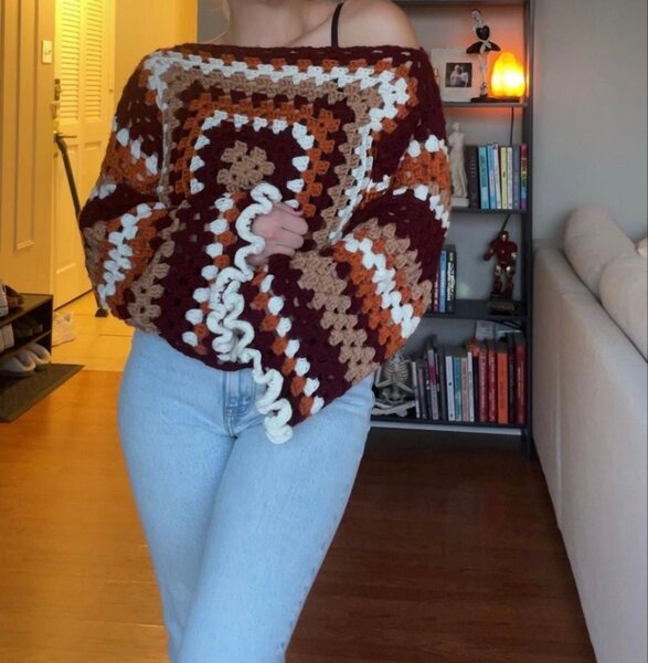 Pull crochet bohème chic