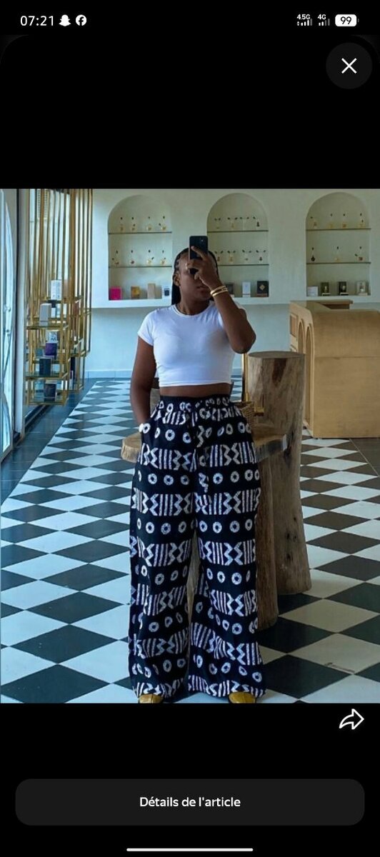 Pantalon large imprimé ethnique