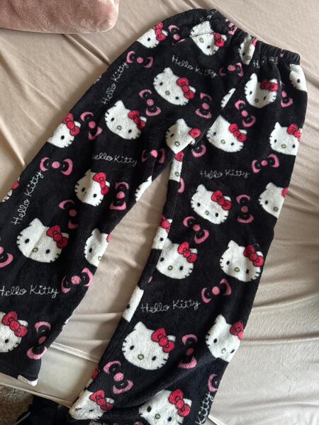 Pantalon Hello Kitty noir pour femme