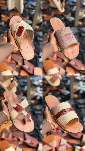 Sandales en paille tressé