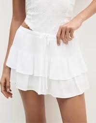 Jupe Blanche à Volants Élégante