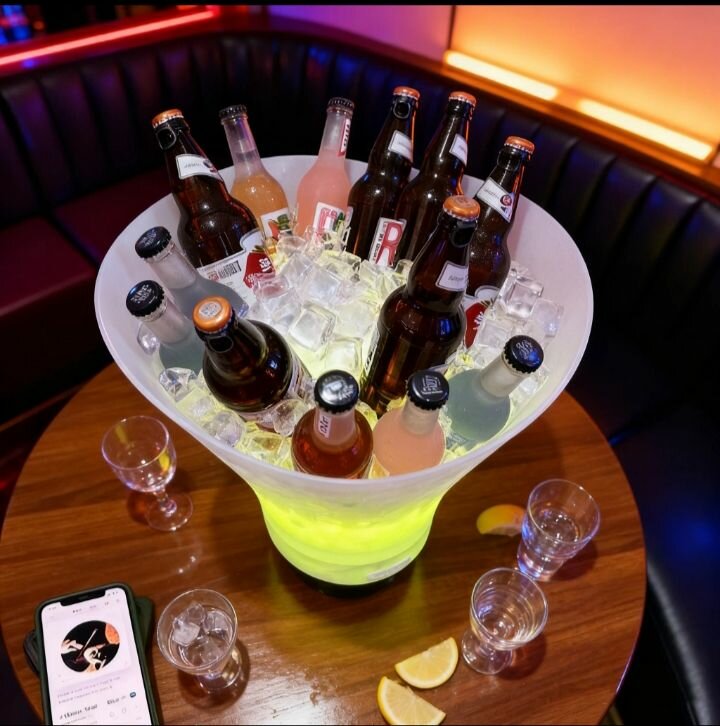 Seau à Champagne Lumineux pour Glace et Boissons