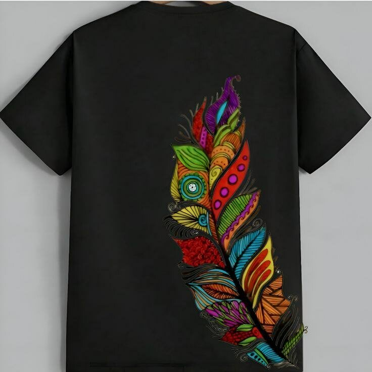 T-shirt Plume Colorée
