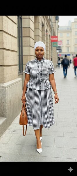 Jupe Évasée Carreaux Élégante