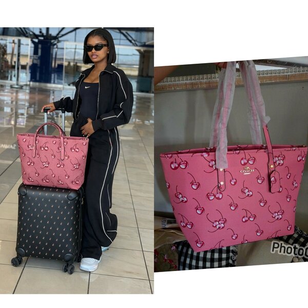 Sac cabas motifs cerises Coach