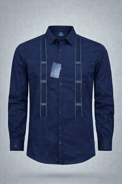 Chemise bleu foncé manches longues