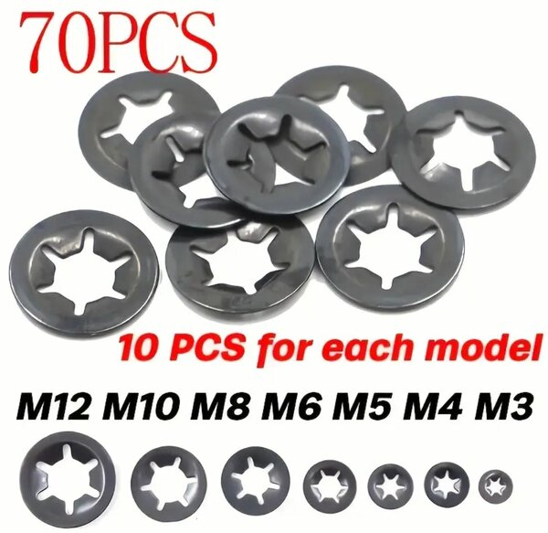 Lot rondelles étoile M3-M12