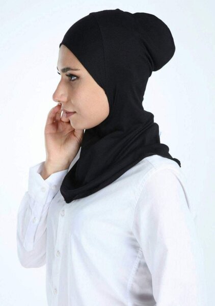 Hijab en jersey noir pour femme