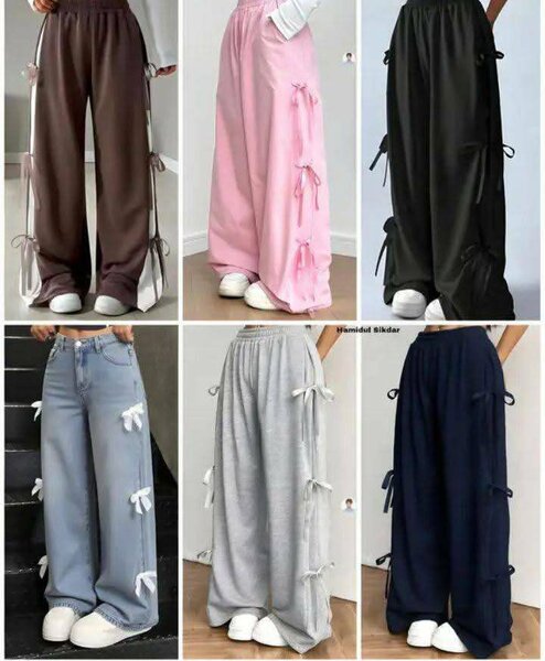 Pantalon large à nœuds