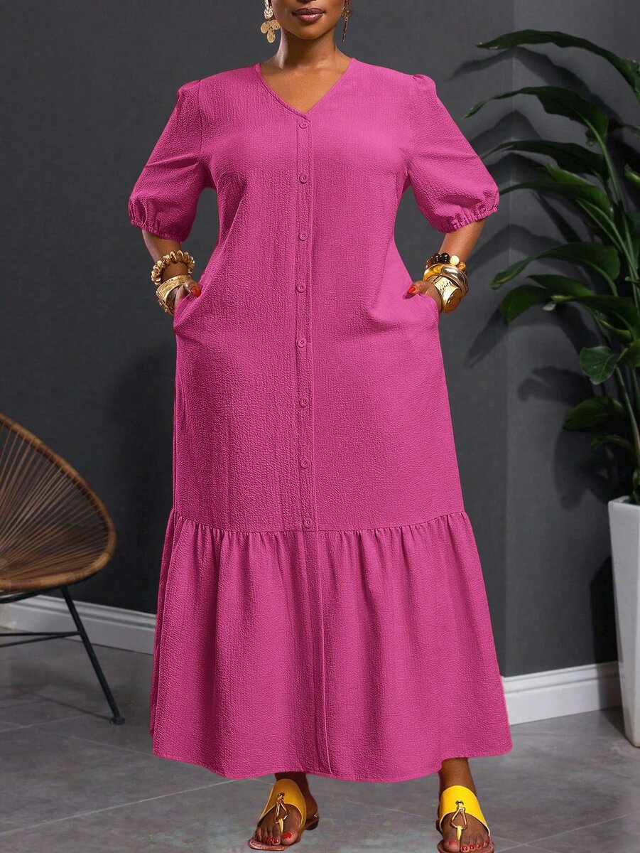 Robe longue rose élégante