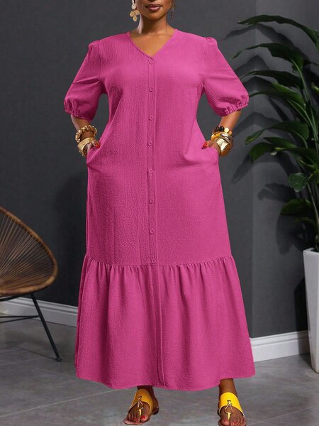 Robe longue rose élégante