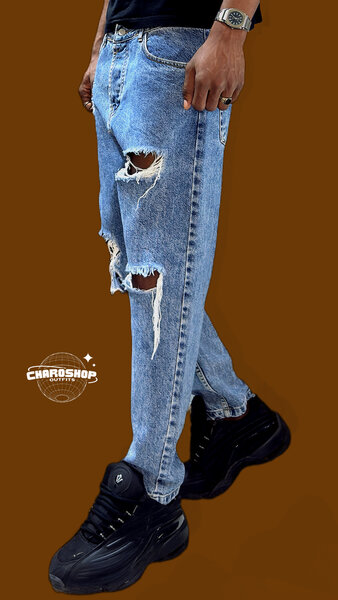 Jean déchiré décontracté homme