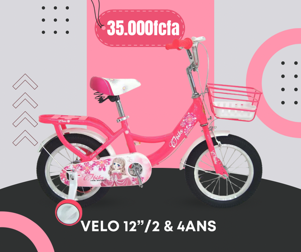 Vélo Enfant Rose 12 Pouces