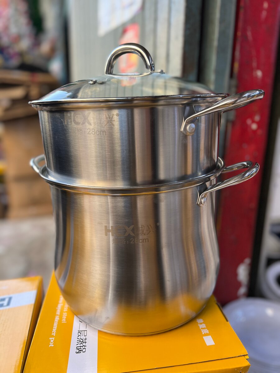 Cuit vapeur inox à deux niveaux