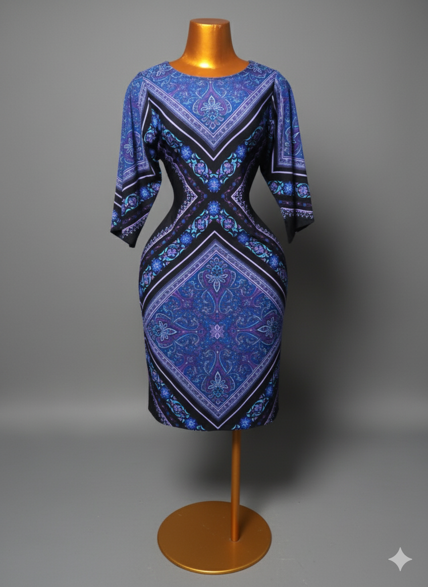Robe élégante en motif géométrique