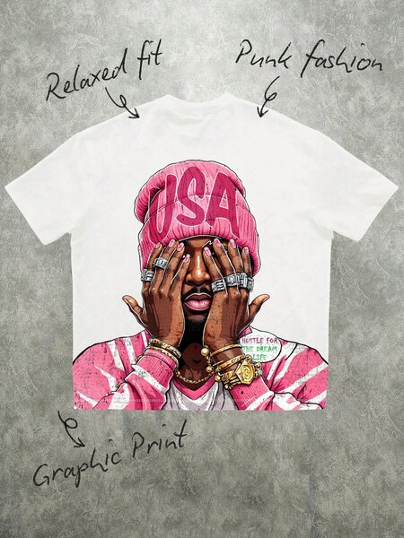 T-shirt graphique punk relax