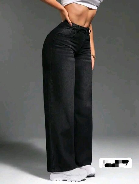 Jeans larges taille haute