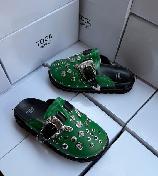Sandales Vertes Décorées Homme