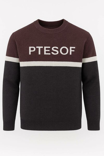 Pull en tricot bicolore