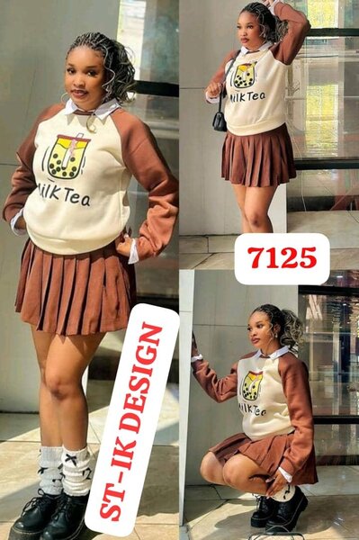 Ensemble Jupe Sweat Milk Tea