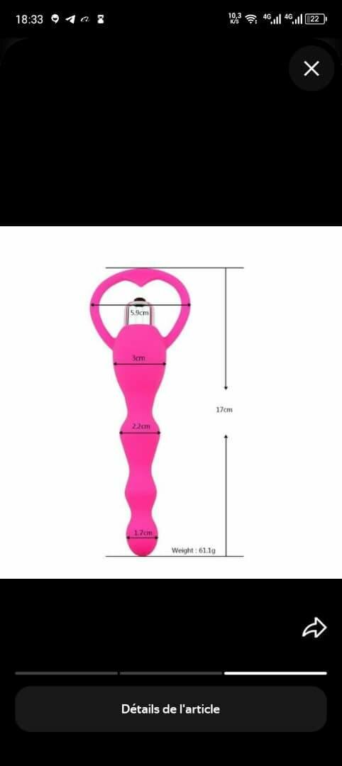 Plug anal vibrant en silicone