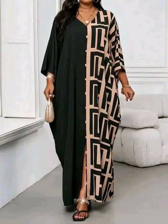 Robe longue élégante géométrique