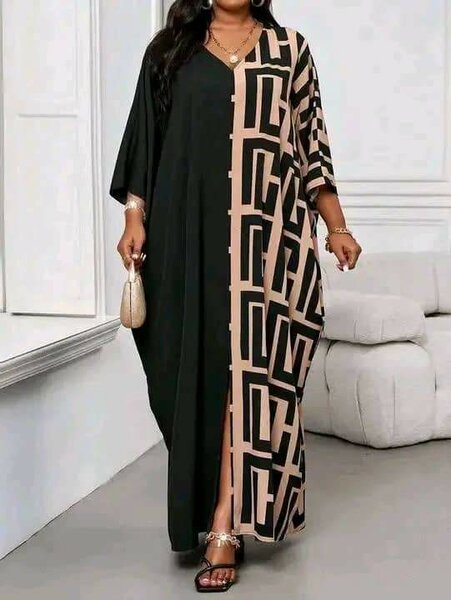 Robe longue élégante géométrique